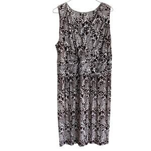 Talbots Black and White Sleeveless Midi Sundress